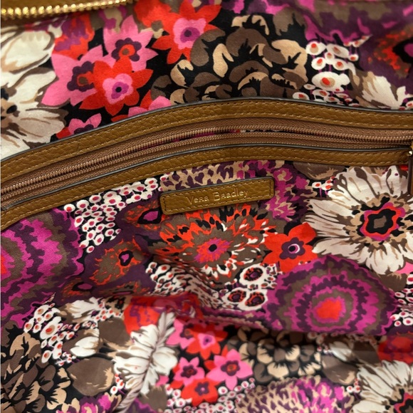 Saddle leather vera bradley tote/work bag - Picture 6 of 11